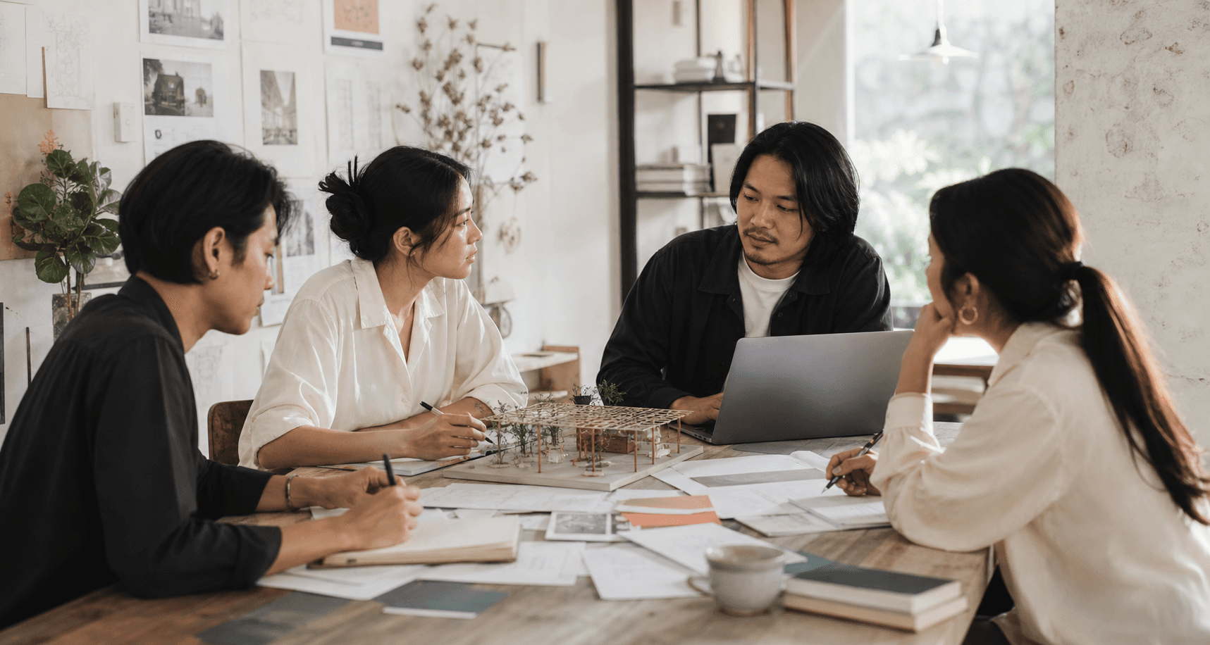 Temu Agency multidisciplinary team collaborating in a studio
